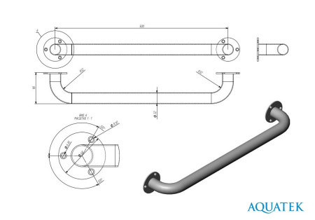 Поручень настенный Aquatek 50 см