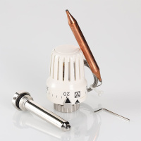 Термостатическая головка Valtec с выносным накладным датчиком 20–62 °С, 2 м