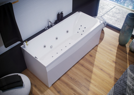 Акриловая прямоугольная ванна Aquatek Альфа 70 без фронтального экрана, без гидромассажа, сборно-разборный сварной каркас 170 см