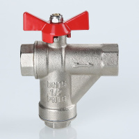 Кран шаровой Valtec со встроенным прямым фильтром 3/4"