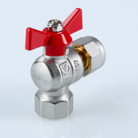 Кран шаровой Valtec угловой с накидной гайкой и внутренней резьбой 1" х 1"