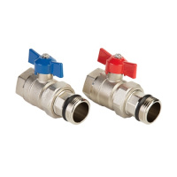 Краны шаровые MVI для коллектора (комплект 2 штуки) 1" PN16 без термометра