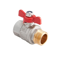 Кран шаровой MVI полнопроходной с ручкой-бабочкой резьба внутренняя-наружная PN40 3/4"