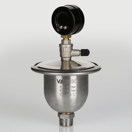 Гаситель гидроударов Valtec мембранный с манометром