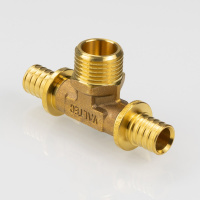 Тройник надвижной Valtec с переходом на наружную резьбу 20 (2,8) мм х 3/4" х 20 (2,8) мм