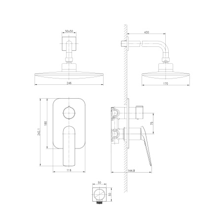 Смеситель Lemark Allegro LM5929CW для душа встраиваемый