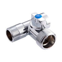 Кран-тройник MVI для подключения сантехнических приборов MVI резьба внутренняя-наружная-наружная 1/2"x3/4"x1/2" PN10