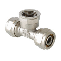 Тройник обжимной Valtec с переходом на внутреннюю резьбу 32 мм х 1"