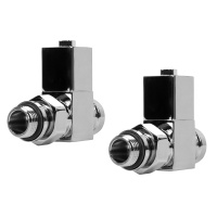 Набор дизайн-вентилей Royal Thermo CUBE хром 1/2" прямой