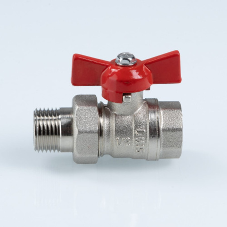 Шаровой кран Valtec Стандарт никелированный (ГОСТ) c полусгоном 1/2"