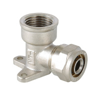 Угольник обжимной Valtec с креплением (водорозетка) 20 мм х 1/2"