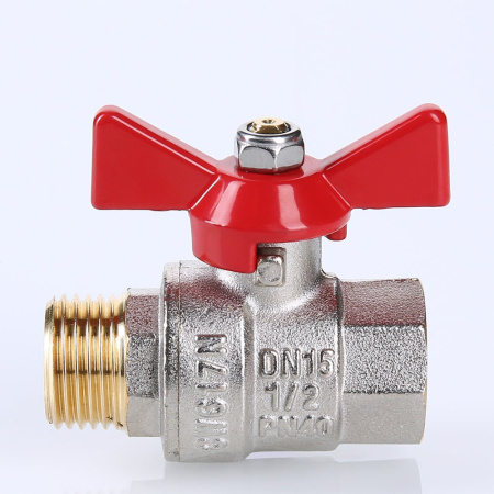 Кран шаровой Valtec Base с ручкой-бабочкой и внутренней–наружной резьбой 1/2"