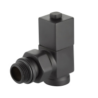 Набор дизайн-вентилей Royal Thermo CUBE угловой 1/2" Черный