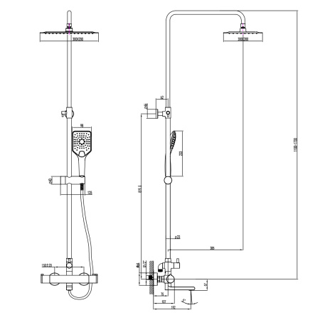 Смеситель Lemark Yeti LM7862C для ванны и душа термостатический