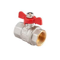 Кран шаровой MVI полнопроходной с ручкой-бабочкой резьба внутренняя-внутренняя PN40 1"