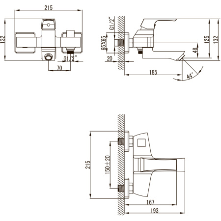 Смеситель Lemark Unit LM4514C для ванны