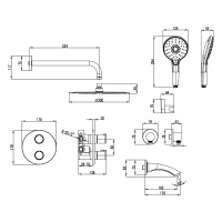 Смеситель Lemark Yeti LM7822C для ванны и душа термостатический встраиваемый