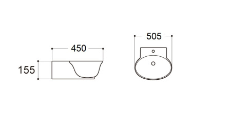 Раковина подвесная Aquatek Классик 505*405*155 мм