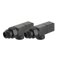 Набор дизайн-вентилей Royal Thermo CUBE осевой 1/2" Черный