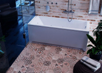 Акриловая прямоугольная ванна Aquatek Либра New 70 с фронтальным экраном (слив справа), без гидромассажа, сборно-разборный сварной каркас 170 см