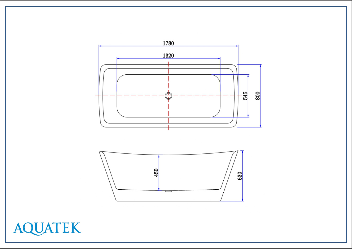 Ванна отдельностоящая Aquatek Верса 178х80