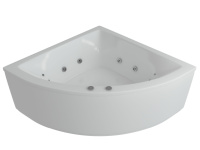 Акриловая угловая ванна Aquatek Юпитер 150х150 без фронтального экрана, без гидромассажа, вклеенный цельнометаллический сварной каркас