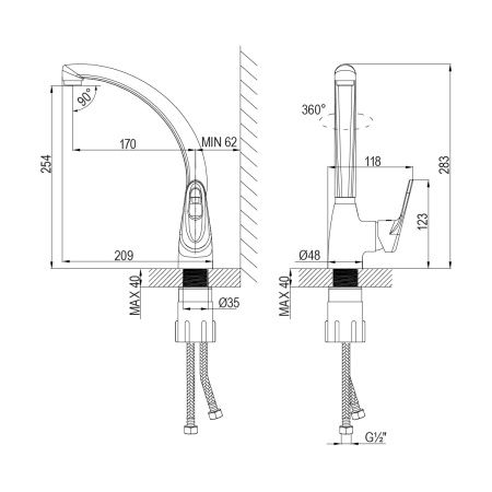 Смеситель Lemark Luna LM4155C для кухни