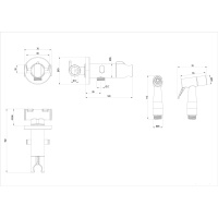 Смеситель Decoroom DR25063 с гигиеническим душем  встраиваемый