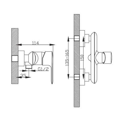 Смеситель Rossinka V35-41 для душа