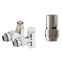 Набор термостатический Royal Thermo Design 1/2" Click Хром с термоголовкой Design Хром угловой