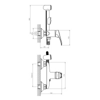 Смеситель Decoroom DR21058 одноручный с гигиеническим душем
