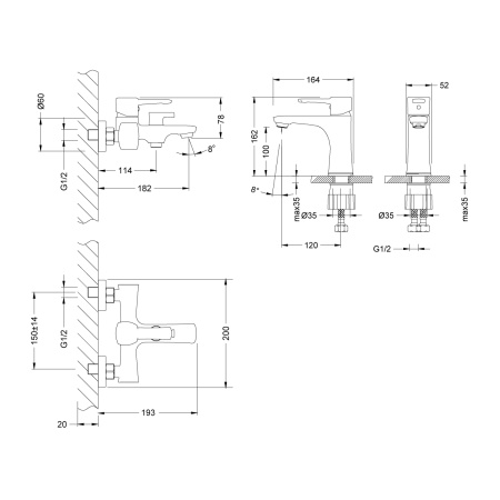 Комплект смесителей Lemark EVITTA LM0580C 2 в 1