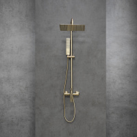 Смеситель Lemark Ursus LM7260BG для душа с регулируемой высотой штанги и верхней душевой лейкой Тропический дождь