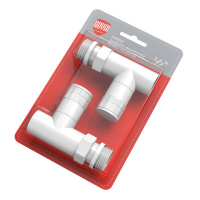 Набор дизайн-вентилей Royal Thermo PIANO прямой 1/2" Белый