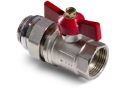 Кран шаровой TIM с полусгоном 1" красный синий пара