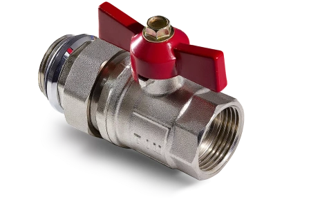 Кран шаровой TIM с полусгоном 1" красный синий пара