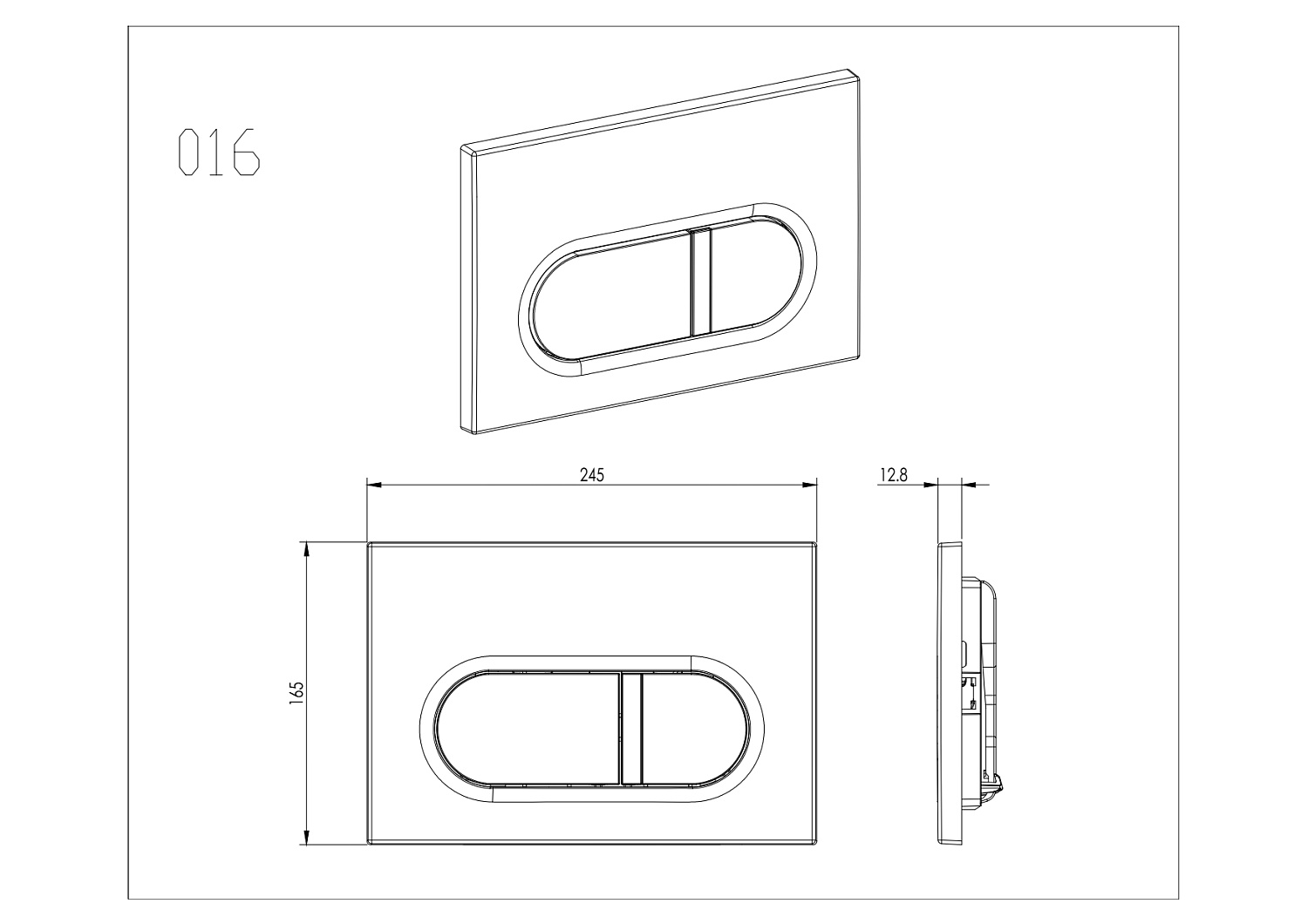 Панель смыва для инсталляции Aquatek Белая квадратная