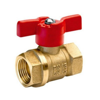 Кран шаровой латунный БАЗ Standart 11Б27п1 DN25 PN40 бабочка муфта-муфта