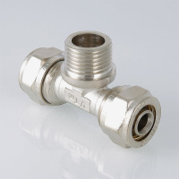 Тройник обжимной Valtec с переходом на наружную резьбу 32 мм х 1 1/4"