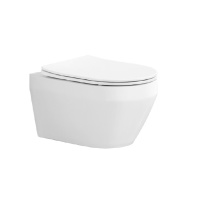 Унитаз подвесной безободковый Aquatek ЛЕЯ 490*360*320 с сиденьем Soft Close смыв торнадо