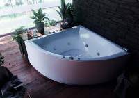 Акриловая ванна Aquatek Юпитер 150x150 угловая, универсальная, с каркасом и экраном, без гидромассажа