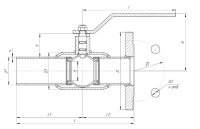 Кран шаровой LD КШЦК из стали 20 Ду150/125 Ру1,6 (фланец/приварка)
