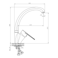 Смеситель Decoroom DR72021 одноручный для кухни с высоким поворотным изливом
