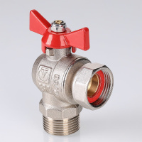 Кран шаровой Valtec угловой с накидной гайкой и наружной резьбой короткий 1/2" х 1/2"