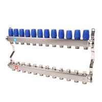 Коллектор MVI из нержавеющей стали в сборе без расходомеров 1" х 3/4" ЕК PN10 12 вых.