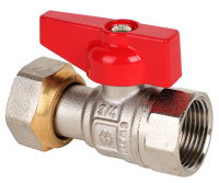 Кран шаровой MVI из латуни прямой, накидная гайка-муфта (вн-вн, рукоятка «бабочка») 3/4"