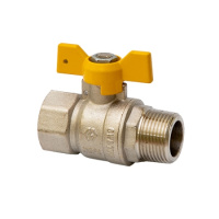 Кран шаровой MVI газовый полнопроходной с ручкой-бабочкой резьба внутренняя-наружная PN25 3/4"