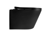Унитаз подвесной безободковый Aquatek ВЕГА 525*360*320 с сиденьем Soft Close черный матовый