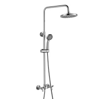 Смеситель Rossinka Q02-45 для душа с регулируемой высотой штанги и лейкой Тропический дождь