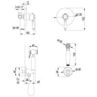 Смеситель Lemark Villa LM4819C с гигиеническим душем встраиваемый